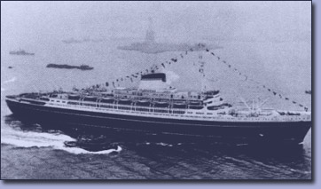Die Andrea Doria bei ihrer Jungernfahrt, 1953 Die Andrea Doria bei ihrer Jungernfahrt, 1953