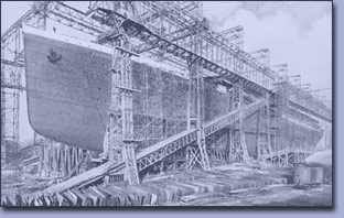 Die Britannic auf der Helling, 1913 Die Britannic auf der Helling, 1913