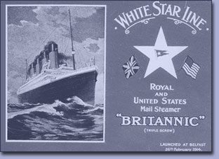 Werbeplakat der White Star Line anlässlich des Stapellaufs der Britannic, 1914 Werbeplakat der White Star Line anlässlich des Stapellaufs der Britannic, 1914